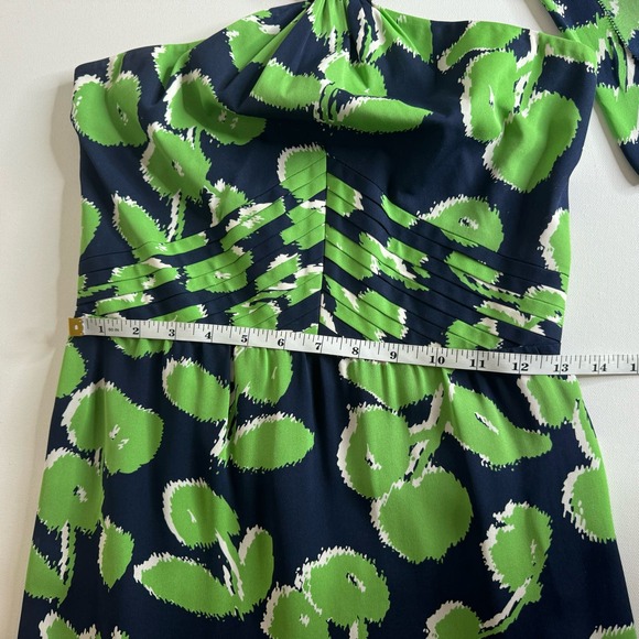 Tory Burch‎ Eloriane Green Halter Neck Floral Silk Midi Dress Size 2 - Picture 14 of 15